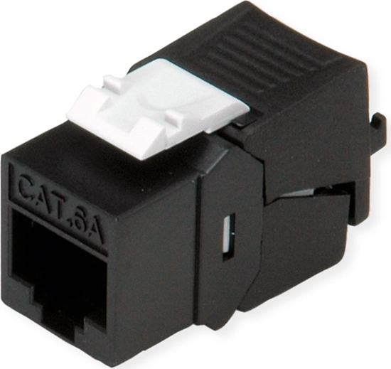 Picture of Roline Keystone Jack, Cat.6A (Class EA), RJ-45, UTP, tool-free, SLIM, black
