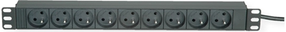 Picture of Roline PDU for Cabinet, 9x socket, 45°, 16A, UTE Version, black, 2 m