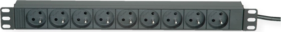 Picture of Roline PDU for Cabinet, 9x socket, 45°, 16A, UTE Version, black, 2 m