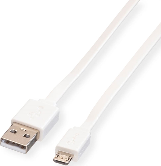 Picture of Roline USB 2.0 Cable, A - Micro B, M/M, white, 1 m
