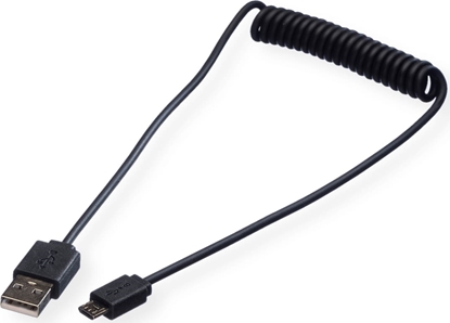 Picture of Roline USB 2.0 Spiral Cable, A - Micro B, M/M, 1 m