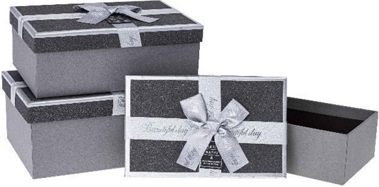 Picture of Rozette Pudeko prezentowe z kokard 3szt srebrny