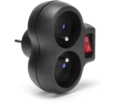 Attēls no Rozganik sieciowy MONTIS MT148-BK podwójny z wycznikiem czarny