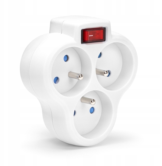 Picture of Rozganik sieciowy MONTIS MT150-WH potrójny z wycznikiem biay