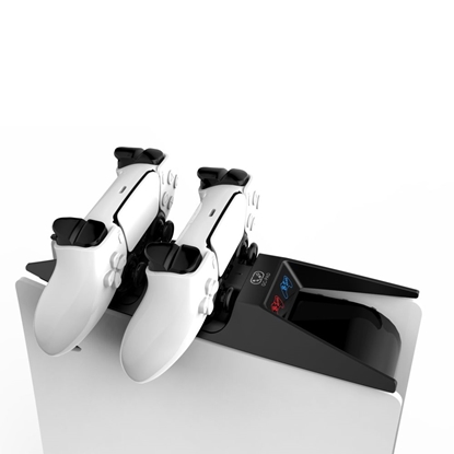 Picture of Saitake Dual charging station Dock for Sony Play Station 5 PS5 Controllers console shape Black White