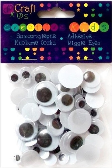 Изображение Samoprzylepne ruchome oczka 75szt mix