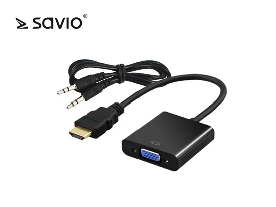 Picture of Savio HDMI adapteris - D-Sub (VGA) + Jack 3,5 mm V
