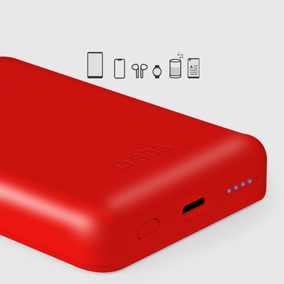 Attēls no SBS Powerbank SBS TEBB5000MAG1CR 5000 mAh compatible with MagSafe - red