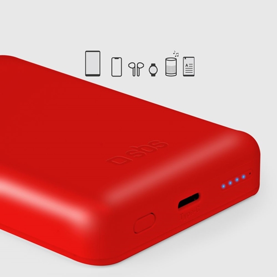 Picture of SBS Powerbank SBS TEBB5000MAG1CR 5000 mAh compatible with MagSafe - red