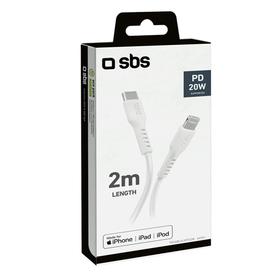Picture of SBS SBS TECABLELIGTC2W USB-C - Lightning Cable 2 m - White