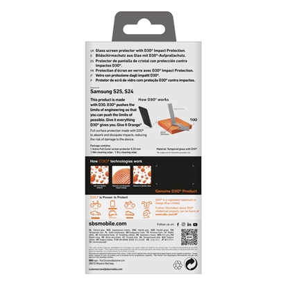 Attēls no SBS SBS Tempered Glass D3O with frame for Samsung Galaxy S25+ / S24+