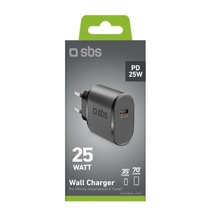Изображение SBS SBS TETR1CPD25 25W USB-C Wall Charger with Power Delivery - Black