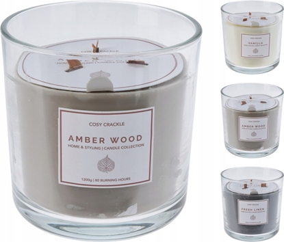 Picture of Scented candle in a glass jar WOODEN, 15 cm, 1 pc.