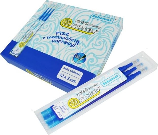 Picture of SCHEMAT Wkad cieralny ERASER 3558 OP. 3 SZT. niebieskie Schemat