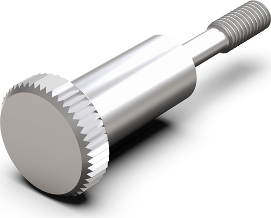 Изображение Schroff Collar Screw, Knurled Head Long Version, M2.5 x 12.3 mm, Brass Nickel Plated, 100 pieces