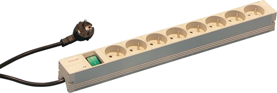 Picture of Schroff Socket Strip, UTE, 8 Sockets, 19", With Switch, UTE version