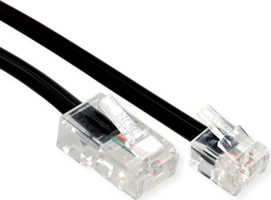 Picture of Secomp Telefonkabel RJ11 (6P2C) - RJ45 (8P2C), schwarz, 5 m