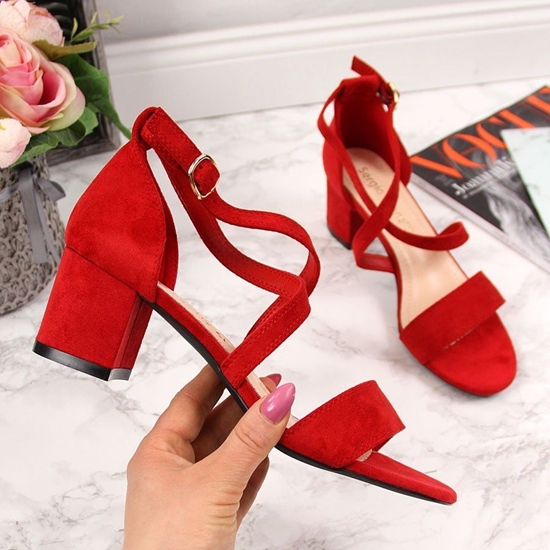 Изображение Sergio Leone Sanday damskie na klocku czerwone Sergio Leone 40