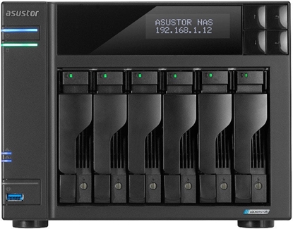 Picture of Serwer plików Asustor LOCKERSTOR 6 AS6706T 6-bay, Intel Celeron N5105 Czterordzeniowy 2.0GHz, 16GB RAM DDR4. 4x M.2 PCIe (NVMe), 2x 2.5 GbE. 2x USB 3.2. HDMI 2.0b, 1x PCIe