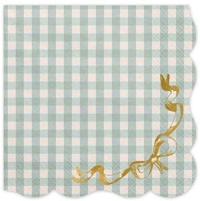 Изображение Serwetki kratka z kokardk 33x33cm 12szt EDUKAMP