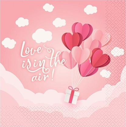 Attēls no Serwetki Love róowe 33x33cm 20szt