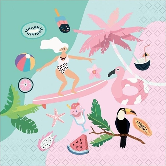 Picture of Serwetki Summer Let's Party surfing 33x33cm 20szt