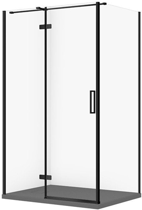 Attēls no SET C581 KABINA CITY LEWA CZARNA 120X90X195+TAKO SLIM SZARY MAT WIR