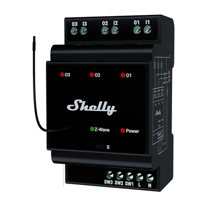 Attēls no Shelly Qubino Wave Pro 3 Z-Wave 3 channel DIN rail