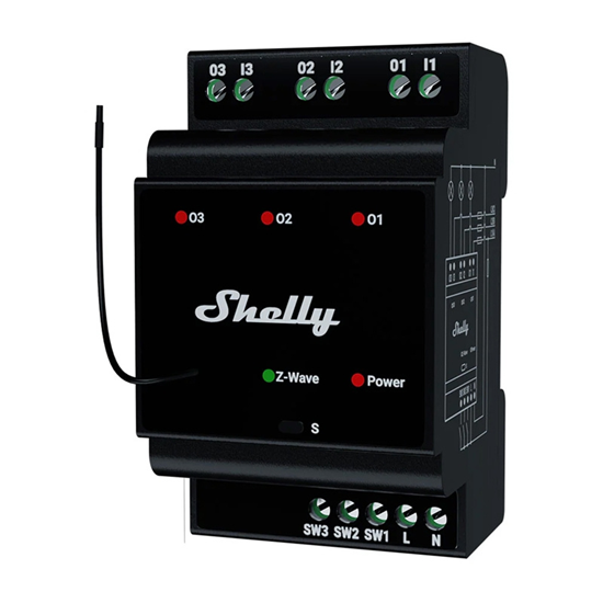 Picture of Shelly Qubino Wave Pro 3 Z-Wave 3 channel DIN rail