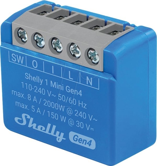 Picture of Shelly Relais "1 Mini Gen4 2er Pack" max 8A 1 Kanal WLAN Matter Zigbee Bluetooth
