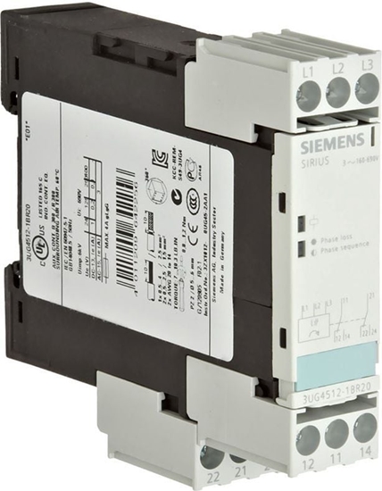 Picture of Siemens Przekanik kolejnoci i zaniku faz 3A 2P 0,45sek 160-690V AC (3UG4512-1BR20)