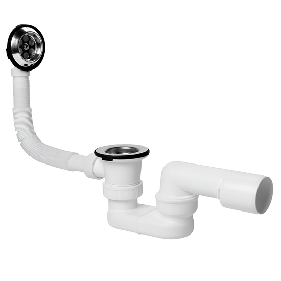 Изображение Sifons vannas EV10050 1 1|2x40|50mm, ar izplūdi un