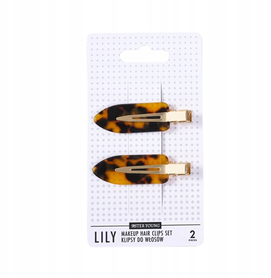 Picture of Sister Young LILY Klipsy do Wosów do Makijau Deep Leopard Print, zestaw 2 Sztuki