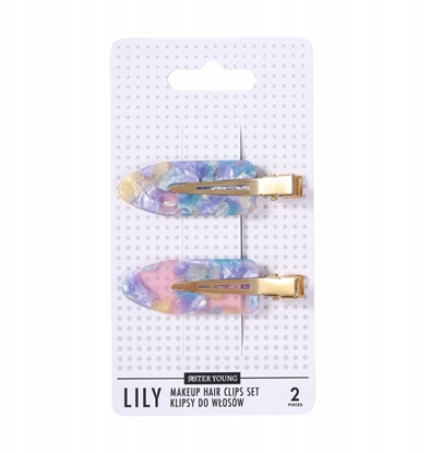 Attēls no Sister Young LILY Klipsy do Wosów do Makijau Pink Blue, zestaw 2 Sztuki