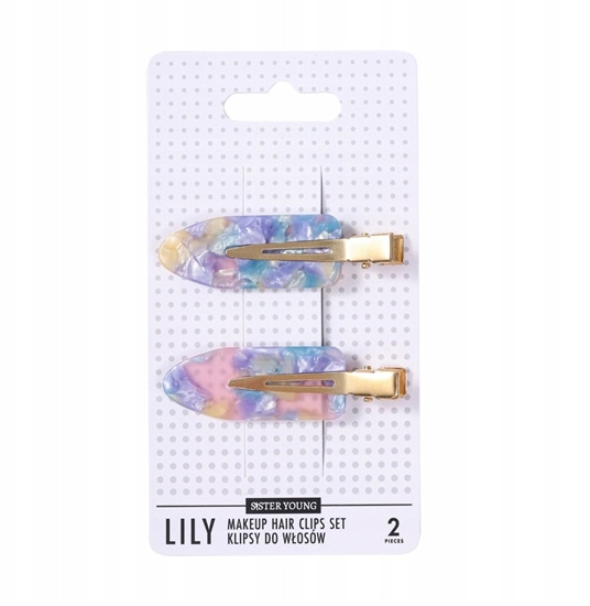 Изображение Sister Young LILY Klipsy do Wosów do Makijau Pink Blue, zestaw 2 Sztuki