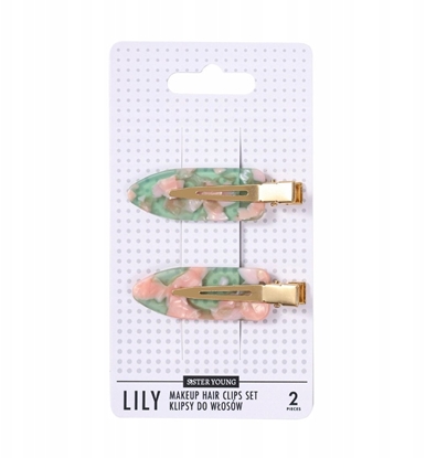 Attēls no Sister Young LILY Klipsy do Wosów do Makijau Zestaw 2 Sztuki Pink Coffee, zestaw 2 Sztuki