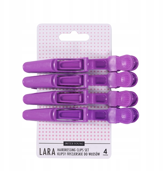 Изображение SISTER YOUNG_Lara Hairdressing Clips Set klipsy fryzierskie do wosów Violet 4szt
