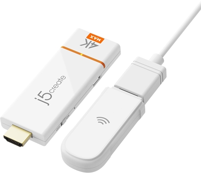 Attēls no System przekazu sygnau AV j5create Adapter do bezprzewodowego przesyania obrazu i dwiku (JVAW76MAX-N)