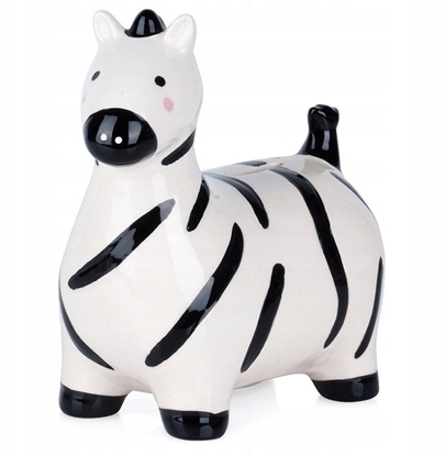 Attēls no Skarbonka Ceramiczna Zebra na Prezent dla Dzieci Dorosych VILDE 10,5x17 cm