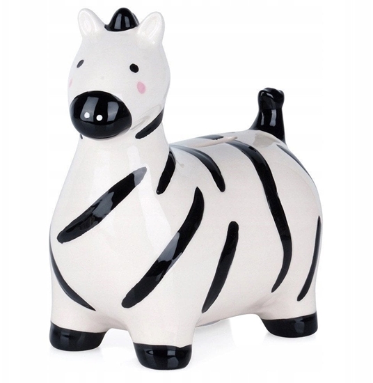 Picture of Skarbonka Ceramiczna Zebra na Prezent dla Dzieci Dorosych VILDE 10,5x17 cm
