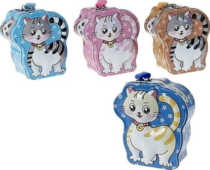 Изображение Skarbonka metalowa kotek z kódk MIX