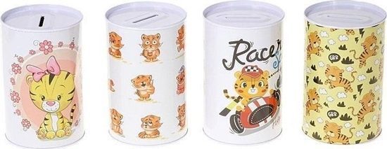 Изображение Skarbonka metalowa puszka Tygryski mix