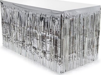 Изображение Skirting foliowy z frdzlami srebrny 300x80cm