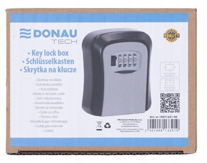 Picture of Skrytka na klucze DONAU TECH, 115x95x40 mm, czarno-srebrna