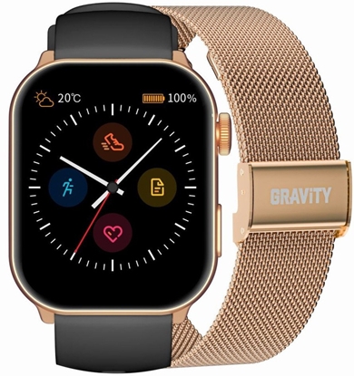 Attēls no Smartwatch Damski GRAVITY GT28-5 Pasek + Bransoleta Róowe zoto Czarny