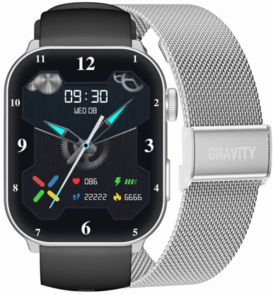 Picture of Smartwatch Damski GRAVITY GT28-9 Pasek + Bransoleta Czarno Srebrny