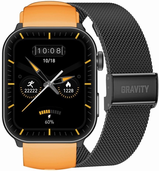 Picture of Smartwatch Mski GRAVITY GT28-2 Pasek + Bransoleta Pomaraczowo Czarny