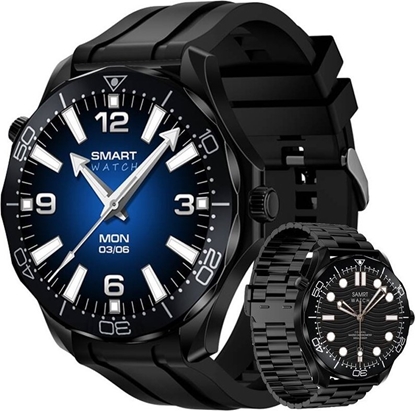 Attēls no Smartwatch Veltori VT150-1 Czarny Pasek Silikonowy + Czarna Bransoleta