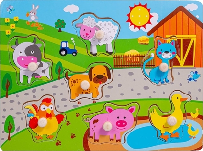 Picture of Smily Play Ukadanka drewniana z uchwytami Puzzle Farma Smily Play