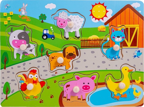 Picture of Smily Play Ukadanka drewniana z uchwytami Puzzle Farma Smily Play